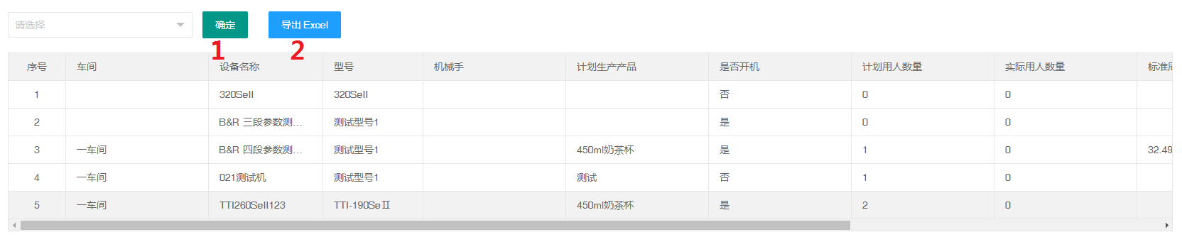 实时开机状况统计表